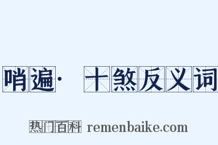 哨遍·十煞反义词是什么意思的图片